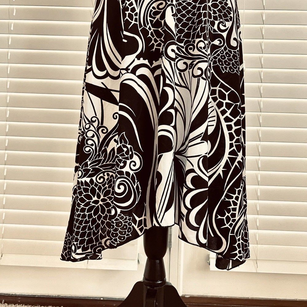 90’s Y2K Zoey Beth Juniors Maxi Dress Size Small Floral Sleeveless Black White - Picture 3 of 15